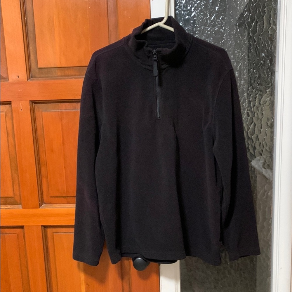 Black Quarter-Zip Fleece Pullover